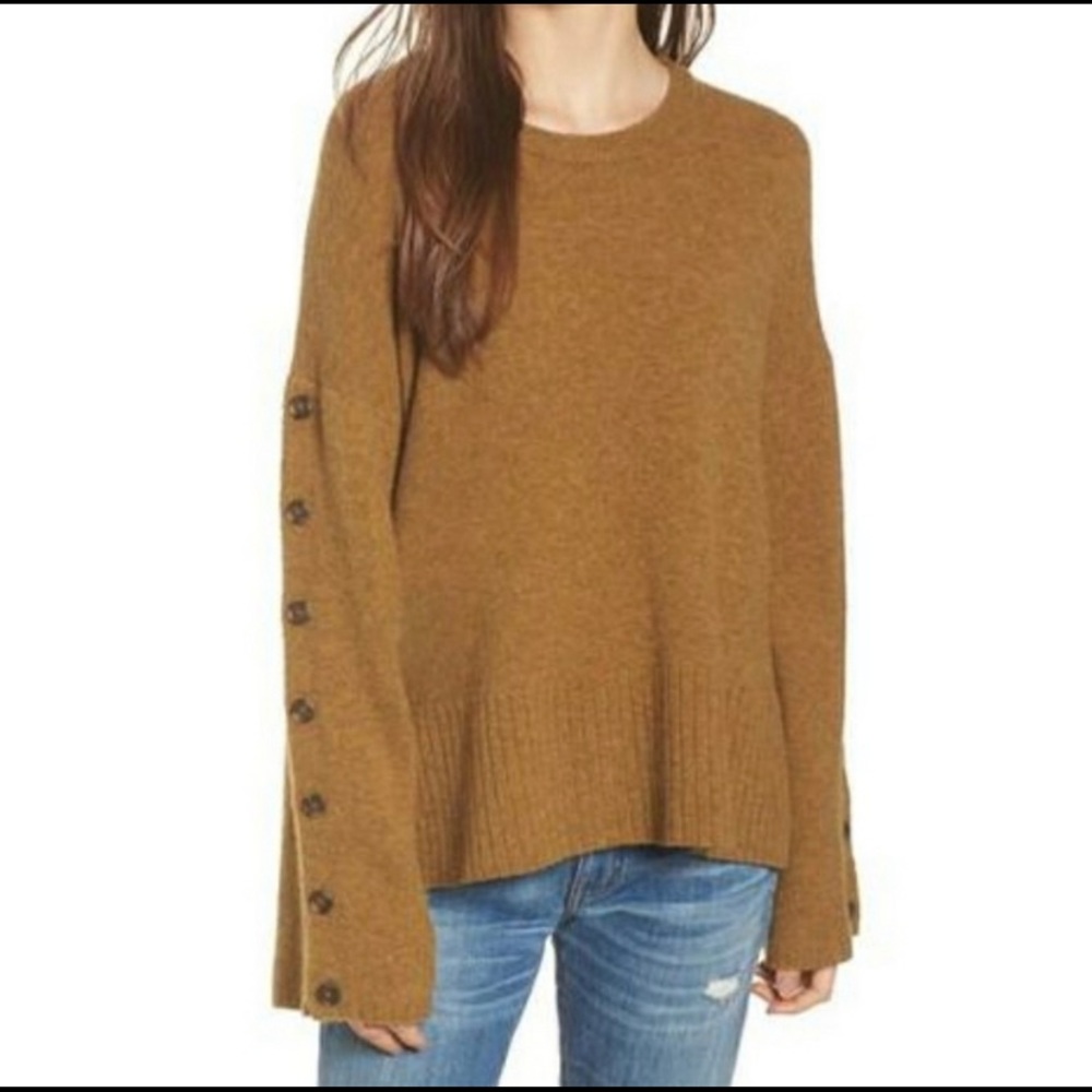 Madewell Button-Sleeve Pullover Sweater
